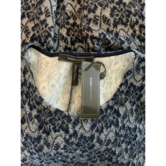 BCBG Max Azria "Noreen" Blue & White Floral Fit & Flare Dress, Size S NWT! - Picture 7 of 7